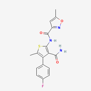 molecular formula C17H14FN3O3S B5726638 N-[3-(aminocarbonyl)-4-(4-fluorophenyl)-5-methyl-2-thienyl]-5-methyl-3-isoxazolecarboxamide CAS No. 6337-04-8