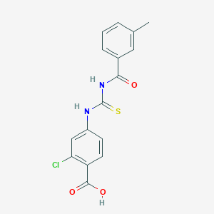 molecular formula C16H13ClN2O3S B5726651 2-chloro-4-({[(3-methylbenzoyl)amino]carbonothioyl}amino)benzoic acid 