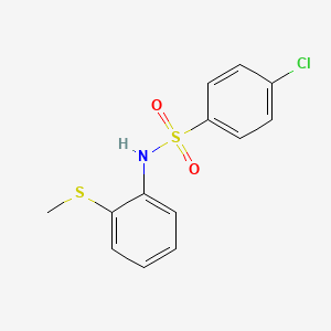 molecular formula C13H12ClNO2S2 B5726664 4-chloro-N-[2-(methylthio)phenyl]benzenesulfonamide 