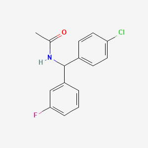 molecular formula C15H13ClFNO B572667 N-[(4-氯苯基)(3-氟苯基)甲基]乙酰胺 CAS No. 1373233-43-2