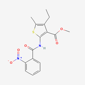 molecular formula C16H16N2O5S B5726673 methyl 4-ethyl-5-methyl-2-[(2-nitrobenzoyl)amino]-3-thiophenecarboxylate 