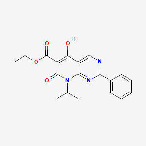 molecular formula C19H19N3O4 B572669 5-羟基-8-异丙基-7-氧代-2-苯基-7,8-二氢吡啶并[2,3-d]嘧啶-6-羧酸乙酯 CAS No. 1253790-73-6