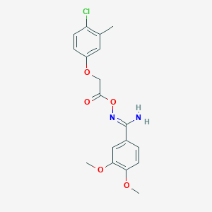 molecular formula C18H19ClN2O5 B5726743 N'-{[(4-chloro-3-methylphenoxy)acetyl]oxy}-3,4-dimethoxybenzenecarboximidamide 
