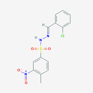 molecular formula C14H12ClN3O4S B5726761 N'-(2-chlorobenzylidene)-4-methyl-3-nitrobenzenesulfonohydrazide 