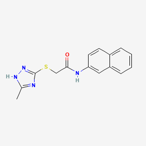 molecular formula C15H14N4OS B5726772 2-[(5-methyl-4H-1,2,4-triazol-3-yl)thio]-N-2-naphthylacetamide 