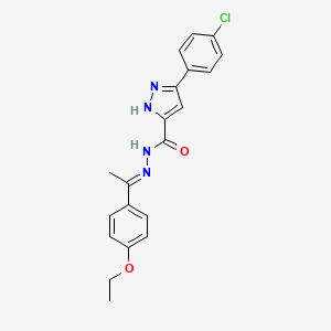 molecular formula C20H19ClN4O2 B5726799 3-(4-chlorophenyl)-N'-[1-(4-ethoxyphenyl)ethylidene]-1H-pyrazole-5-carbohydrazide 