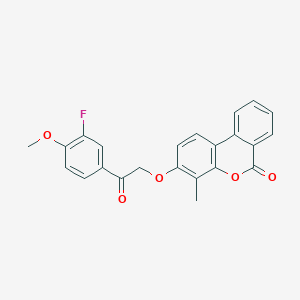 molecular formula C23H17FO5 B5726802 3-[2-(3-fluoro-4-methoxyphenyl)-2-oxoethoxy]-4-methyl-6H-benzo[c]chromen-6-one 