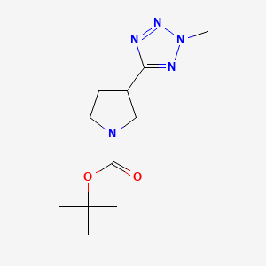 molecular formula C11H19N5O2 B572681 Tert-butyl 3-(2-methyl-2H-tetrazol-5-YL)pyrrolidine-1-carboxylate CAS No. 1225218-83-6