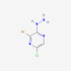 molecular formula C4H4BrClN4 B572682 1-(3-Bromo-5-chloropyrazin-2-YL)hydrazine CAS No. 1374652-24-0