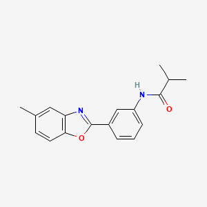 2-methyl-N-[3-(5-methyl-1,3-benzoxazol-2-yl)phenyl]propanamide