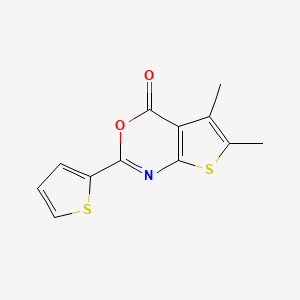 molecular formula C12H9NO2S2 B5726871 5,6-dimethyl-2-(2-thienyl)-4H-thieno[2,3-d][1,3]oxazin-4-one 