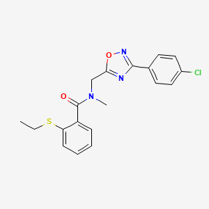 N-{[3-(4-chlorophenyl)-1,2,4-oxadiazol-5-yl]methyl}-2-(ethylthio)-N-methylbenzamide