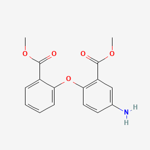 molecular formula C16H15NO5 B572688 Methyl 5-amino-2-(2-(methoxycarbonyl)phenoxy)benzoate CAS No. 1269448-82-9
