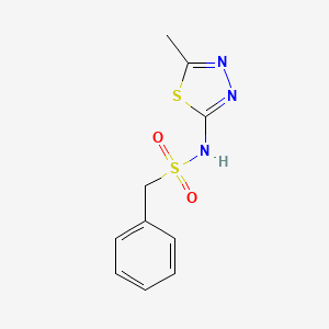 molecular formula C10H11N3O2S2 B5726889 N-(5-methyl-1,3,4-thiadiazol-2-yl)-1-phenylmethanesulfonamide 