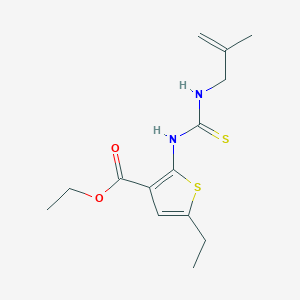 ethyl 5-ethyl-2-({[(2-methyl-2-propen-1-yl)amino]carbonothioyl}amino)-3-thiophenecarboxylate
