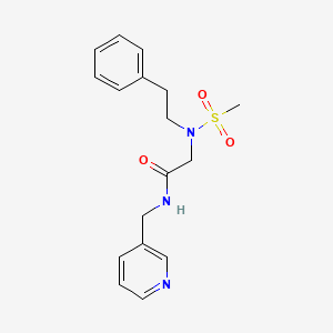 molecular formula C17H21N3O3S B5726984 N~2~-(methylsulfonyl)-N~2~-(2-phenylethyl)-N~1~-(3-pyridinylmethyl)glycinamide 