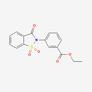 molecular formula C16H13NO5S B5727018 ethyl 3-(1,1-dioxido-3-oxo-1,2-benzisothiazol-2(3H)-yl)benzoate 