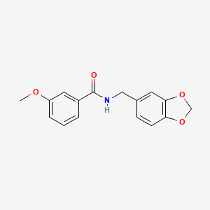 molecular formula C16H15NO4 B5727052 N-(1,3-benzodioxol-5-ylmethyl)-3-methoxybenzamide 