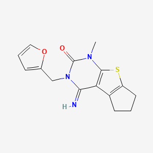 3-(2-furylmethyl)-4-imino-1-methyl-1,3,4,5,6,7-hexahydro-2H-cyclopenta[4,5]thieno[2,3-d]pyrimidin-2-one