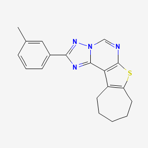 molecular formula C19H18N4S B5727137 2-(3-methylphenyl)-9,10,11,12-tetrahydro-8H-cyclohepta[4,5]thieno[3,2-e][1,2,4]triazolo[1,5-c]pyrimidine 