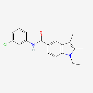 molecular formula C19H19ClN2O B5727155 N-(3-chlorophenyl)-1-ethyl-2,3-dimethyl-1H-indole-5-carboxamide 