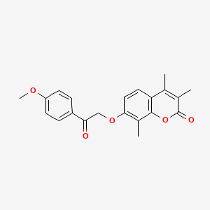 molecular formula C21H20O5 B5727171 7-[2-(4-methoxyphenyl)-2-oxoethoxy]-3,4,8-trimethyl-2H-chromen-2-one 
