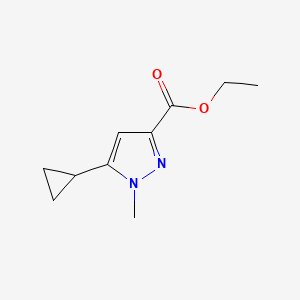 molecular formula C10H14N2O2 B572722 5-环丙基-1-甲基-1H-吡唑-3-羧酸乙酯 CAS No. 1223748-44-4
