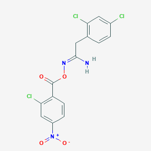 molecular formula C15H10Cl3N3O4 B5727224 N'-[(2-chloro-4-nitrobenzoyl)oxy]-2-(2,4-dichlorophenyl)ethanimidamide 