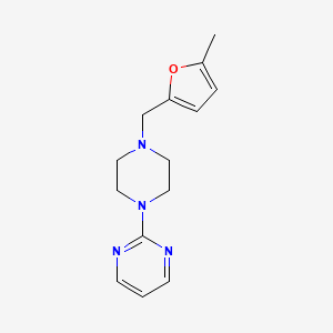 molecular formula C14H18N4O B5727228 2-{4-[(5-methyl-2-furyl)methyl]-1-piperazinyl}pyrimidine 