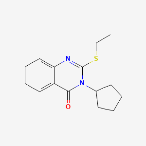molecular formula C15H18N2OS B5727229 3-cyclopentyl-2-(ethylthio)-4(3H)-quinazolinone 