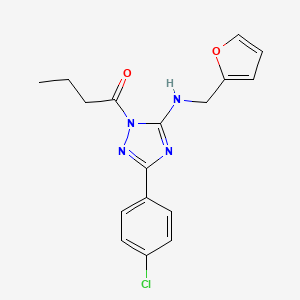 1-butyryl-3-(4-chlorophenyl)-N-(2-furylmethyl)-1H-1,2,4-triazol-5-amine
