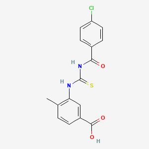 molecular formula C16H13ClN2O3S B5727262 3-({[(4-chlorobenzoyl)amino]carbonothioyl}amino)-4-methylbenzoic acid CAS No. 433698-94-3