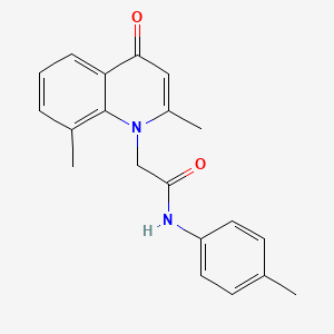 molecular formula C20H20N2O2 B5727296 2-(2,8-dimethyl-4-oxo-1(4H)-quinolinyl)-N-(4-methylphenyl)acetamide 