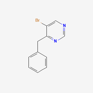 molecular formula C11H9BrN2 B572730 4-苄基-5-溴嘧啶 CAS No. 1356109-00-6