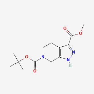 molecular formula C13H19N3O4 B572733 6-tert-Butyl 3-methyl 4,5-dihydro-1H-pyrazolo[3,4-c]pyridine-3,6(7H)-dicarboxylate CAS No. 1206248-72-7