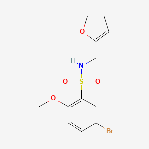 molecular formula C12H12BrNO4S B5727349 5-bromo-N-(2-furylmethyl)-2-methoxybenzenesulfonamide 