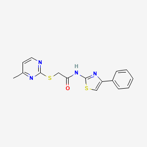 molecular formula C16H14N4OS2 B5727355 2-[(4-methyl-2-pyrimidinyl)thio]-N-(4-phenyl-1,3-thiazol-2-yl)acetamide 