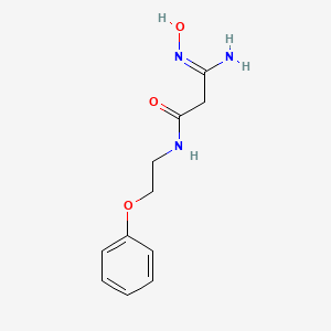 molecular formula C11H15N3O3 B5727356 3-amino-3-(hydroxyimino)-N-(2-phenoxyethyl)propanamide 
