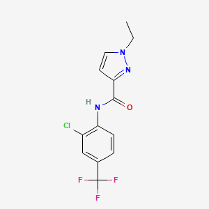 molecular formula C13H11ClF3N3O B5727361 N-[2-chloro-4-(trifluoromethyl)phenyl]-1-ethyl-1H-pyrazole-3-carboxamide 