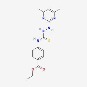 molecular formula C16H19N5O2S B5727366 ethyl 4-({[2-(4,6-dimethyl-2-pyrimidinyl)hydrazino]carbonothioyl}amino)benzoate 
