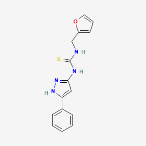 molecular formula C15H14N4OS B5727369 N-(2-furylmethyl)-N'-(3-phenyl-1H-pyrazol-5-yl)thiourea 