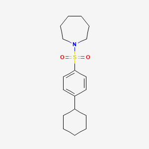 molecular formula C18H27NO2S B5727375 1-[(4-cyclohexylphenyl)sulfonyl]azepane 