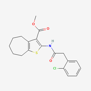 molecular formula C19H20ClNO3S B5727394 methyl 2-{[(2-chlorophenyl)acetyl]amino}-5,6,7,8-tetrahydro-4H-cyclohepta[b]thiophene-3-carboxylate 
