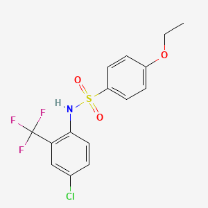 molecular formula C15H13ClF3NO3S B5727410 N-[4-chloro-2-(trifluoromethyl)phenyl]-4-ethoxybenzenesulfonamide 