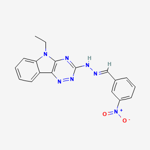 molecular formula C18H15N7O2 B5727420 3-nitrobenzaldehyde (5-ethyl-5H-[1,2,4]triazino[5,6-b]indol-3-yl)hydrazone 