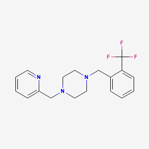 molecular formula C18H20F3N3 B5727427 1-(2-pyridinylmethyl)-4-[2-(trifluoromethyl)benzyl]piperazine 
