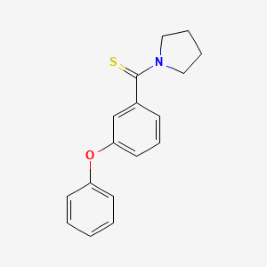 molecular formula C17H17NOS B5727433 1-[(3-phenoxyphenyl)carbonothioyl]pyrrolidine 
