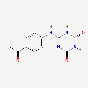 molecular formula C11H10N4O3 B5727442 1-{4-[(4,6-dihydroxy-1,3,5-triazin-2-yl)amino]phenyl}ethanone 