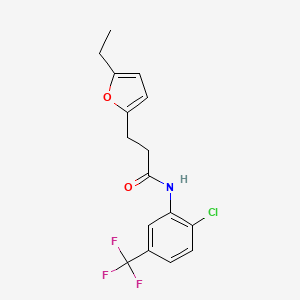 molecular formula C16H15ClF3NO2 B5727447 N-[2-chloro-5-(trifluoromethyl)phenyl]-3-(5-ethyl-2-furyl)propanamide 