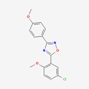 molecular formula C16H13ClN2O3 B5727452 5-(5-chloro-2-methoxyphenyl)-3-(4-methoxyphenyl)-1,2,4-oxadiazole 